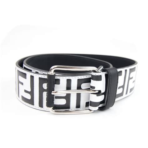 black and white Fendi belt